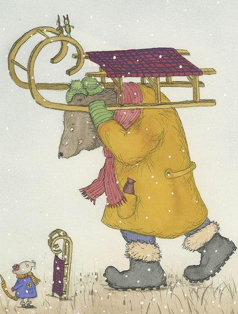 Mouse winter, bear snow